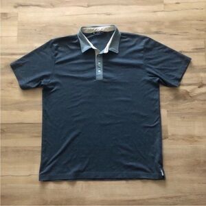 Travis Mathew Navy Polo Shirt with Gray Collar